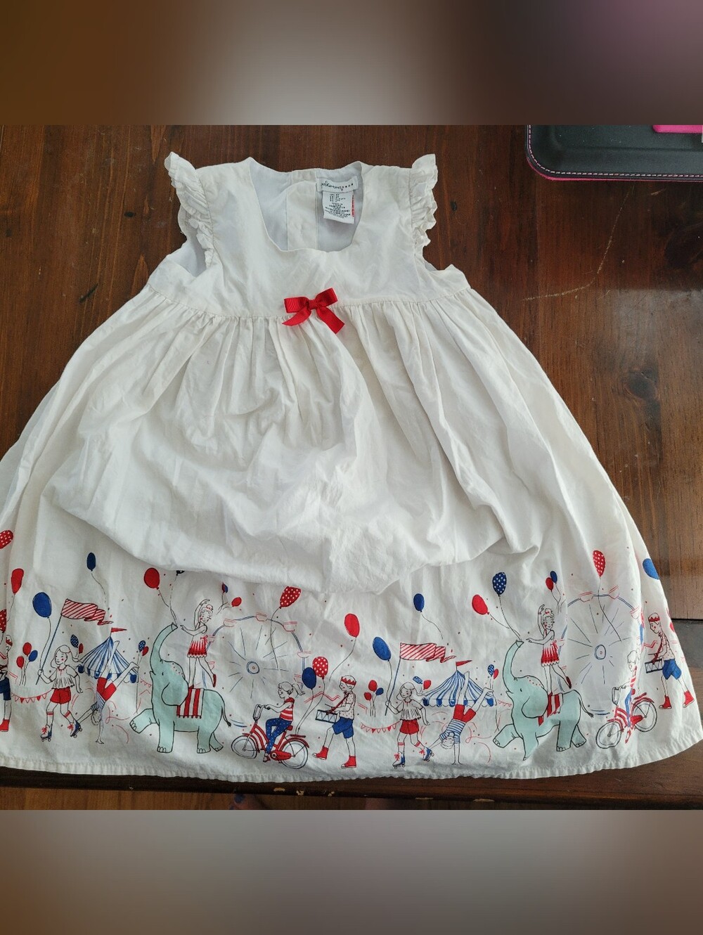 White Girls Dress, 4T, Red, White And Blue Carnival Theme